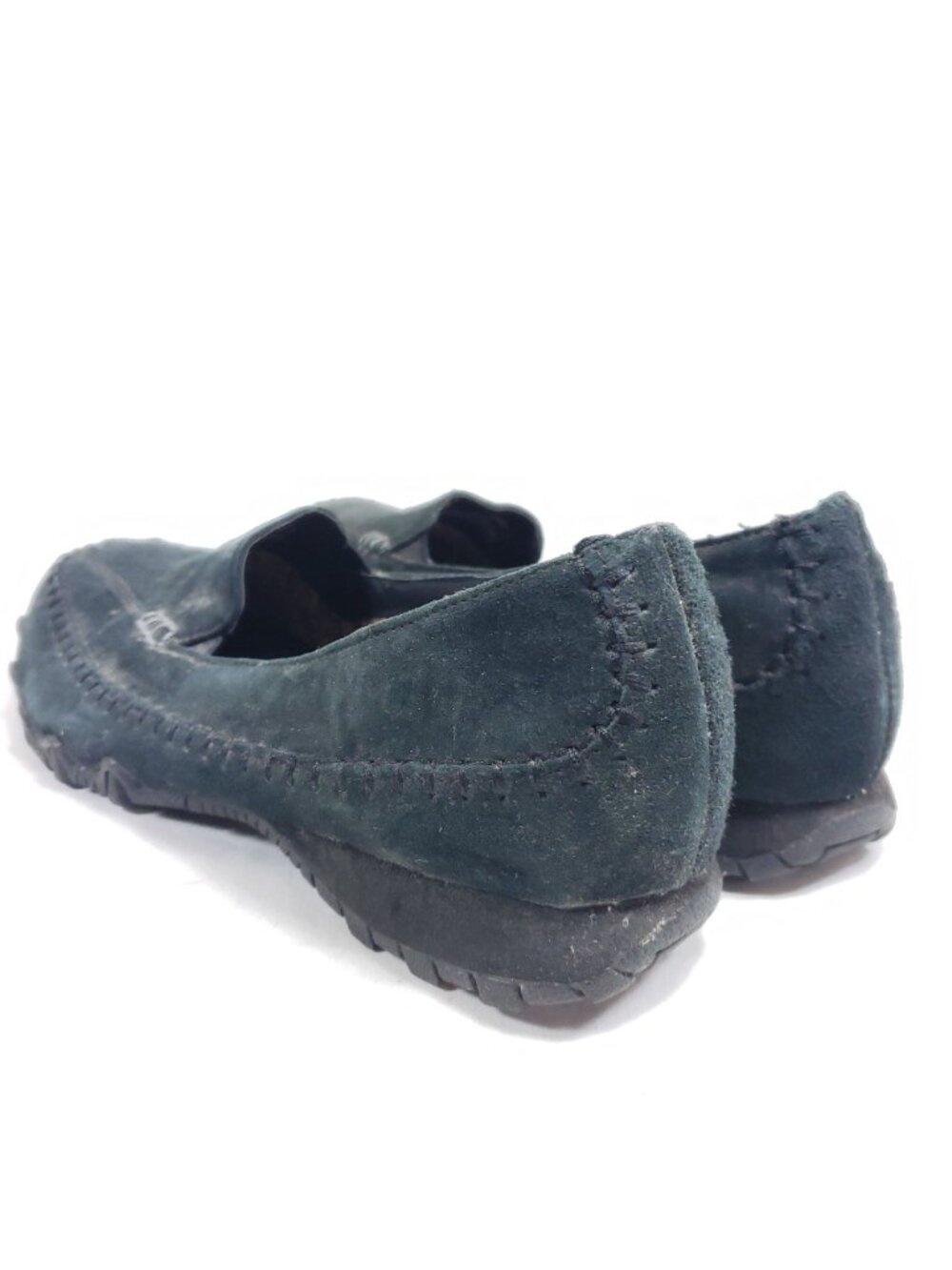 Skechers Biker Pedestrian Slip On Shoes Women's Size 8/38 Black Suede Leather - Picture 5 of 8